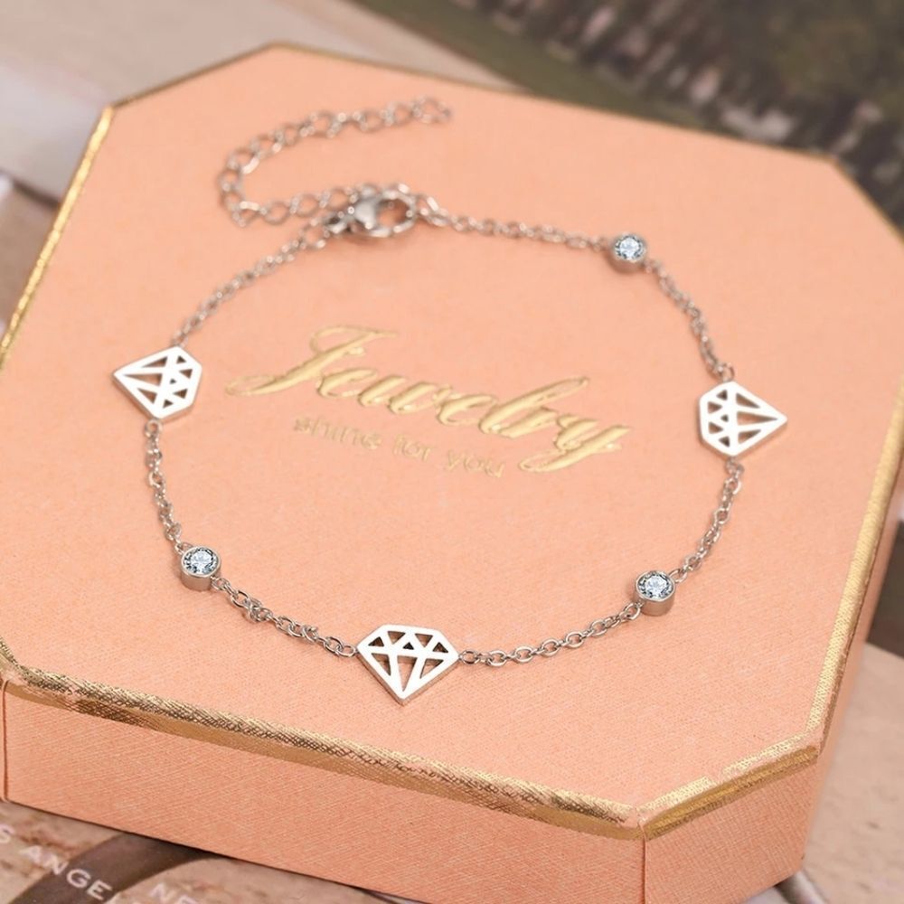 Stainless Steel Diamond Bracelet